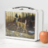 Whitetail Herten Doe in Herfst Bos (In situ)