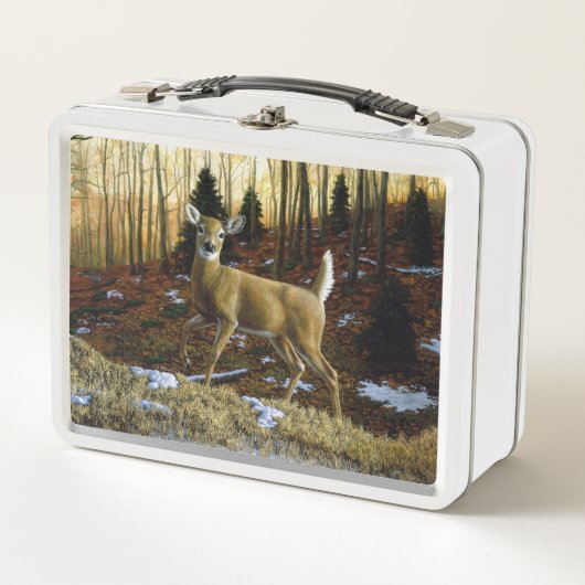 Whitetail Herten Doe in Herfst Bos (Voorkant)