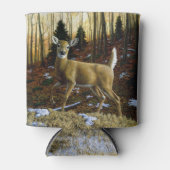 Whitetail Herten Doe in Herfst Bos Blikjeskoeler (Voorkant)