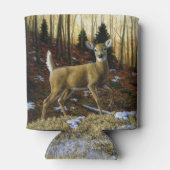 Whitetail Herten Doe in Herfst Bos Blikjeskoeler (Achterkant)