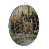 Whitetail Herten Doe in Herfst Bos Dartbord (Voorkant Links)