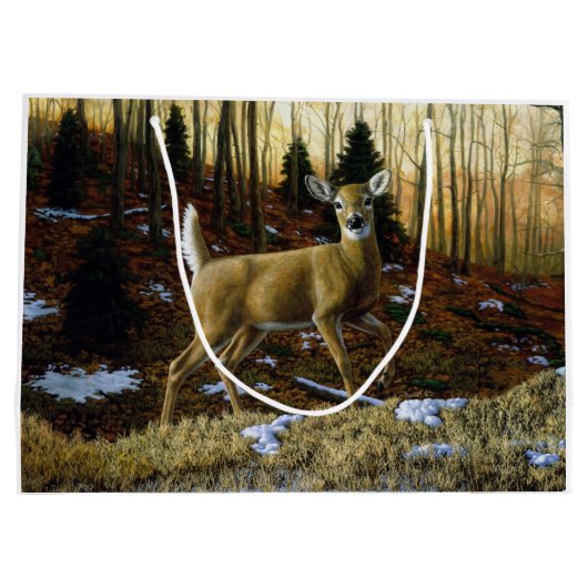 Whitetail Herten Doe in Herfst Bos Groot Cadeauzakje (Achterkant)