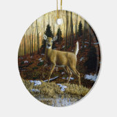 Whitetail Herten Doe in Herfst Bos Keramisch Ornament (Links)