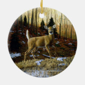 Whitetail Herten Doe in Herfst Bos Keramisch Ornament (Achterkant)