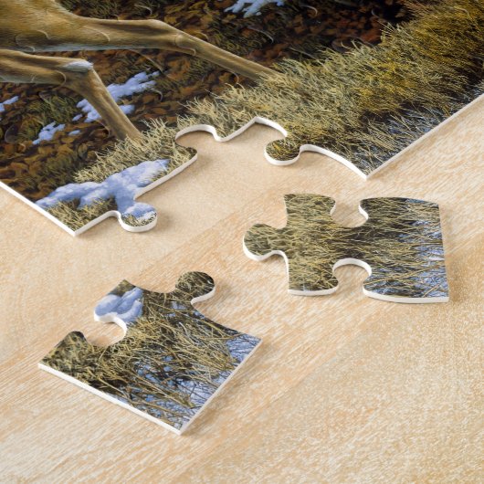 Whitetail Herten Doe in Herfst Bos Legpuzzel (Zijkant)