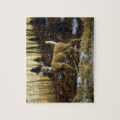 Whitetail Herten Doe in Herfst Bos Legpuzzel (Verticaal)