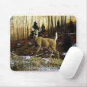 Whitetail Herten Doe in Herfst Bos Muismat (Met muis)