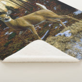 Whitetail Herten Doe in Herfst Bos Sherpa Deken (3/4)