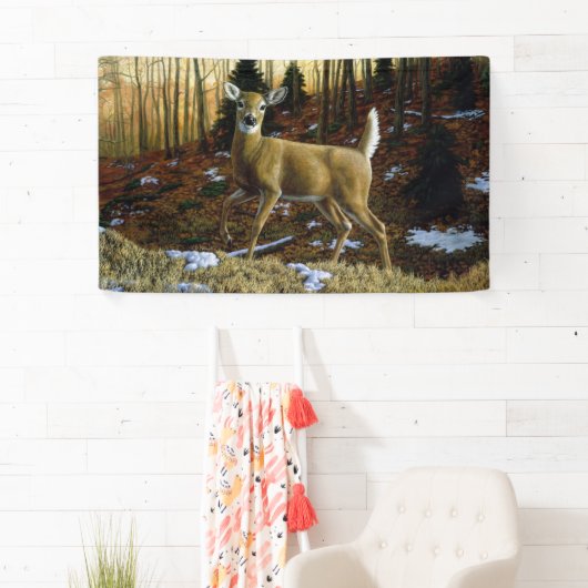 Whitetail Herten Doe in Herfst Bos Spandoek (Insitu)