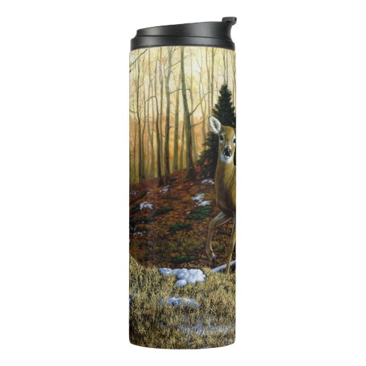 Whitetail Herten Doe in Herfst Bos Thermosbeker (Gedraaid links)