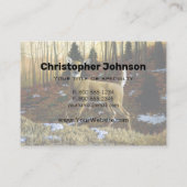 Whitetail Herten Doe in Herfst Bos Visitekaartje (Achterkant)