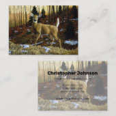 Whitetail Herten Doe in Herfst Bos Visitekaartje (Voorkant / Achterkant)