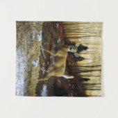 Whitetail Herten Doe in Herfst Bos Wandkleed (Voorkant (horizontaal))