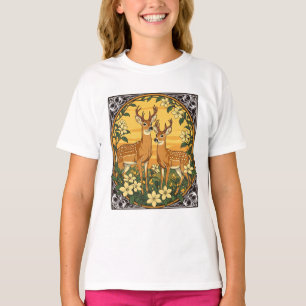 Whitetail herten en gele jasmijn bloemen t-shirt