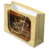 Whitetail Herten Fawn & Doe Geel Groot Cadeauzakje (Voorkant Gekanteld)