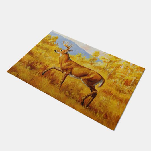 Whitetail Herten in Herfst Aspen Bos Deurmat (Schuin)