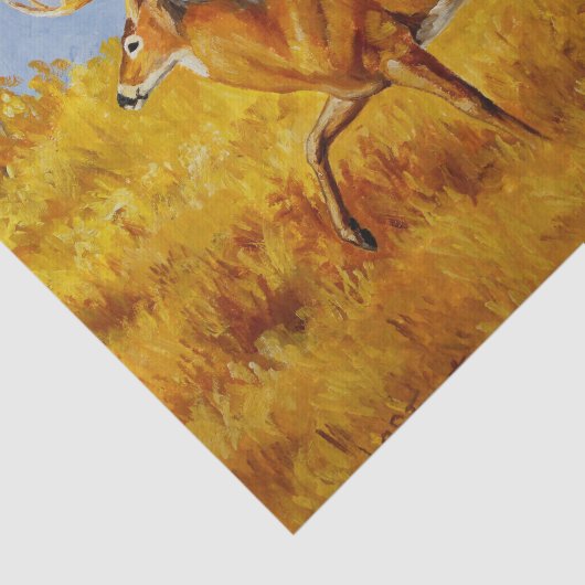 Whitetail Herten in Herfst Aspen Bos Tissuepapier (Detail)