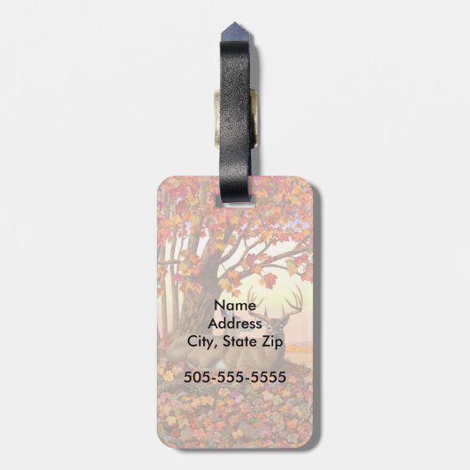 Whitetail Herten in Herfst New England Herfst Kleu Bagagelabel (Achterkant verticaal)