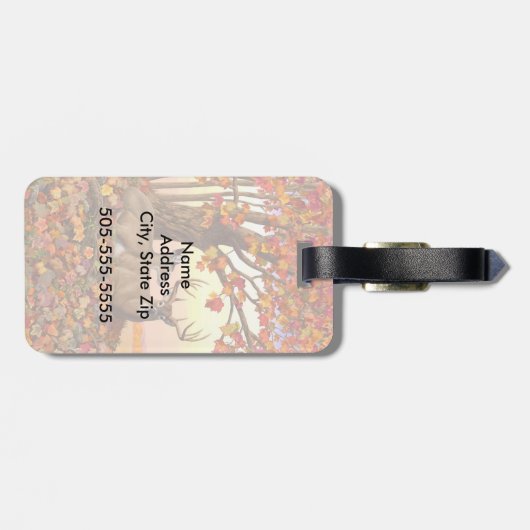 Whitetail Herten in Herfst New England Herfst Kleu Bagagelabel (Achterkant horizontaal)