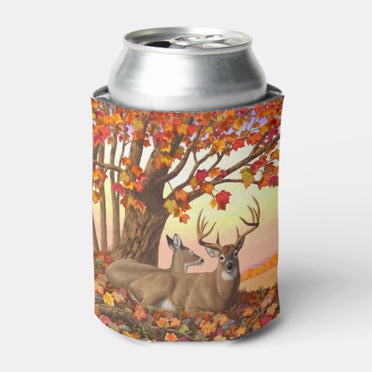 Whitetail Herten in Herfst New England Herfst Kleu Blikjeskoeler (Blikje Voorkant)