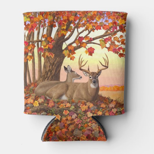Whitetail Herten in Herfst New England Herfst Kleu Blikjeskoeler (Voorkant)