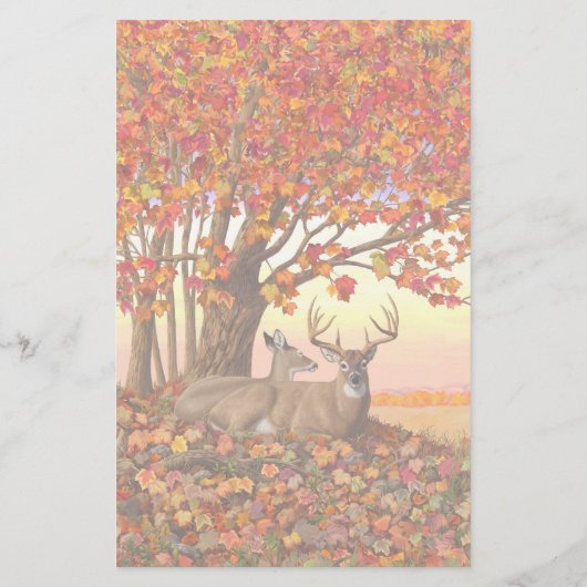 Whitetail Herten in Herfst New England Herfst Kleu Briefpapier (Achterkant)