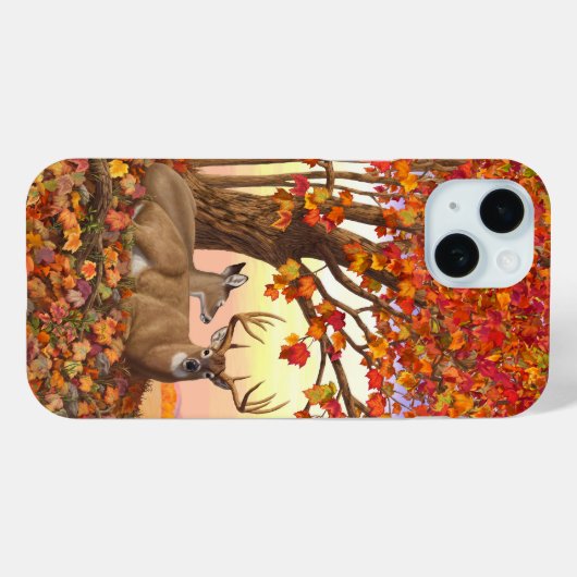 Whitetail Herten in Herfst New England Herfst Kleu Case-Mate iPhone Case (Achterkant (horizontaal))