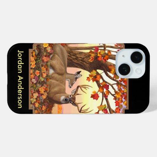 Whitetail Herten in Herfst New England Herfst Kleu Case-Mate iPhone Case (Achterkant (horizontaal))