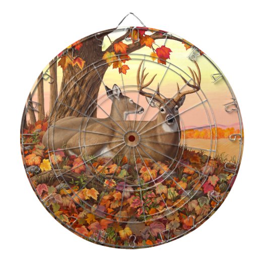 Whitetail Herten in Herfst New England Herfst Kleu Dartbord (Voorkant)