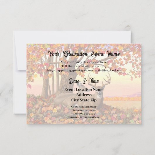 Whitetail Herten in Herfst New England Herfst Kleu Kaart (Achterkant)