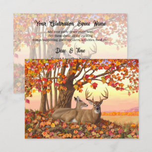 Whitetail Herten in Herfst New England Herfst Kleu Kaart