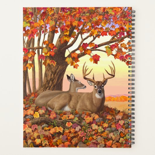 Whitetail Herten in Herfst New England Herfst Kleu Planner (Achterkant)