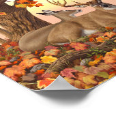 Whitetail Herten in Herfst New England Herfst Kleu Poster (Hoek)