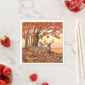 Whitetail Herten in Herfst New England Herfst Kleu Servet (Insitu)