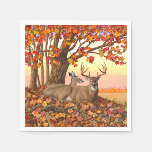 Whitetail Herten in Herfst New England Herfst Kleu Servet