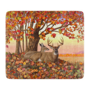 Whitetail Herten in Herfst New England Herfst Kleu Snijplank