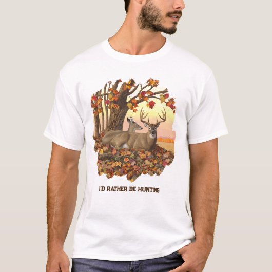 Whitetail Herten in Herfst New England Herfst Kleu T-shirt (Voorkant)