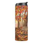 Whitetail Herten in Herfst New England Herfst Kleu Thermosbeker (Gedraaid links)