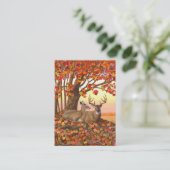 Whitetail Herten in Herfst New England Herfst Kleu Visitekaartje (Staand voorkant)