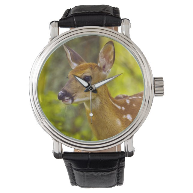 Whitetail-herten in Whitefish, Montana, Verenigde  Horloge (Voorkant)
