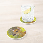 Whitetail-herten in Whitefish, Montana, Verenigde  Zandsteen Onderzetter (Zijkant)