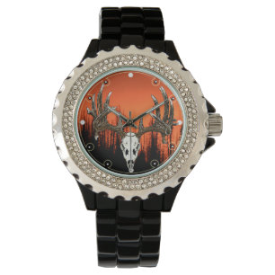 Whitetail herten schedel 2 horloge