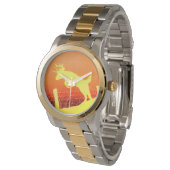 Whitetail herten springen hek horloge (Gekanteld)