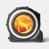 Whitetail herten springen hek rolmaat (Voorkant)