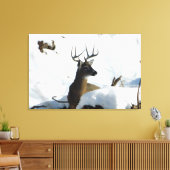 Whitetail Herten Winter Antlers Canvas Print (Insitu (Woonkamer))