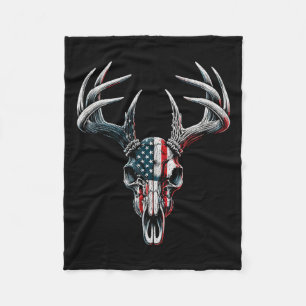 Whitetail hertenjacht - Amerikaanse vlag op Buck S Fleece Deken