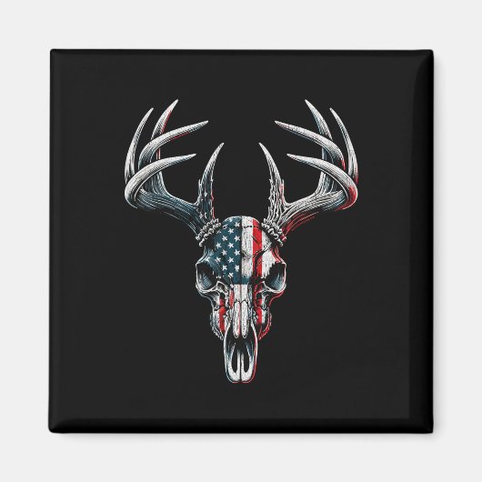 Whitetail hertenjacht - Amerikaanse vlag op Buck S Magneet (Voorkant)