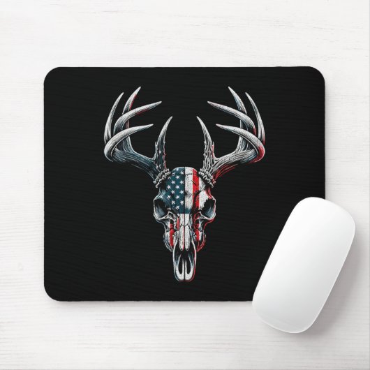 Whitetail hertenjacht - Amerikaanse vlag op Buck S Muismat (Met muis)