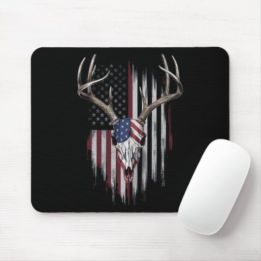 Whitetail Hertenjager Amerikaanse Vlag Verenigde S Muismat (Met muis)