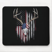 Whitetail Hertenjager Amerikaanse Vlag Verenigde S Muismat (Voorkant)